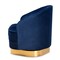 Baxton Studio Fiore Royal Blue Velvet Upholstered Gold Finished Swivel Accent Chair 161-10397 - alternate 3